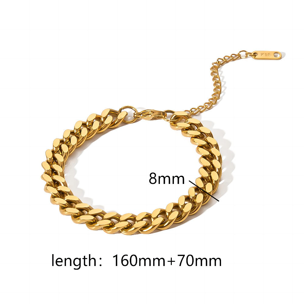 Titanium steel bracelet diy bracelet 18k gold plated stainless steel chain bracelet