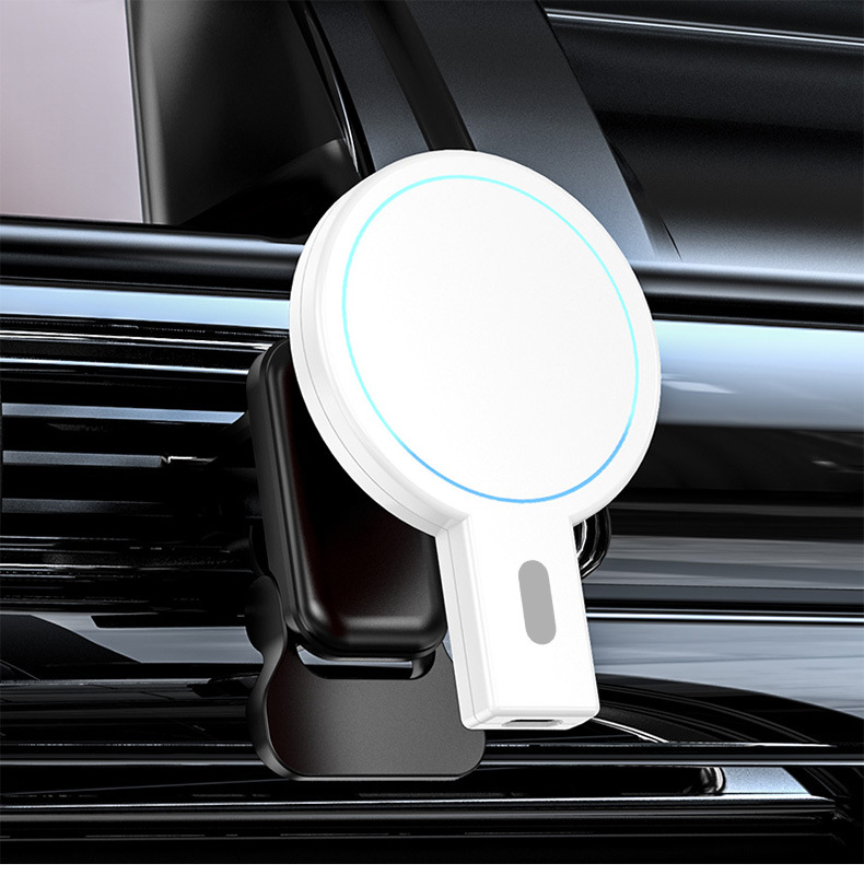 New car magnetic wireless charger, compact and portable, suitable for Apple 14 15W fast charge wireless charger car