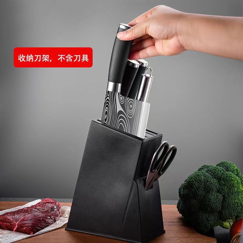 Stainless Steel Knife Block Storage Tube with Cutting Board Free Insert Knife Block Kitchen Knife Rack