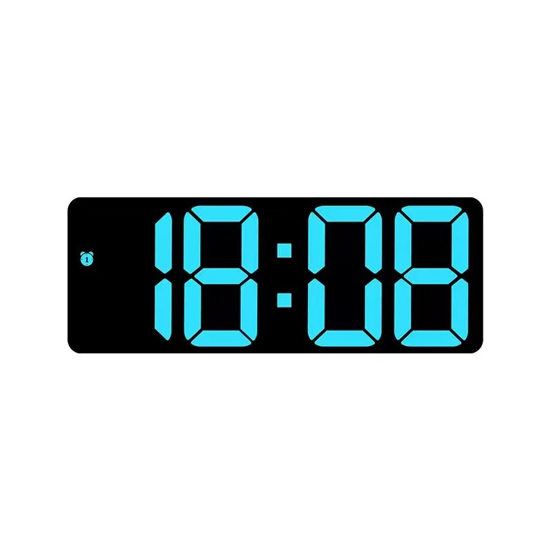 Mirror surface desktop clock, table clock time display, desktop decoration LED digital display electronic alarm clock