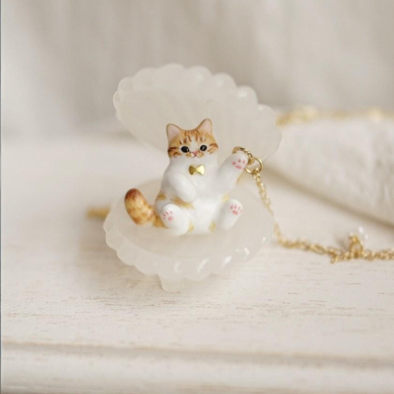 New necklace cute electroplated oil cat oil-plated gold animal series pendant necklace copper