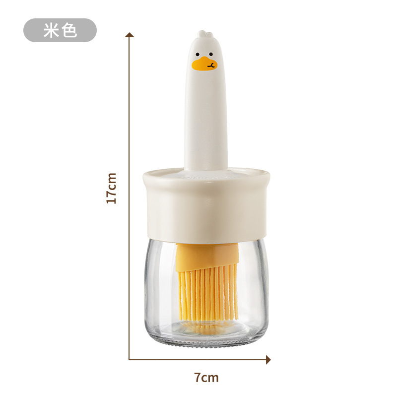 Silicone oil brush, household high-temperature resistant oil brush with bottle, separate oil bottle, outdoor barbecue oil brush integrated oil brush bottle