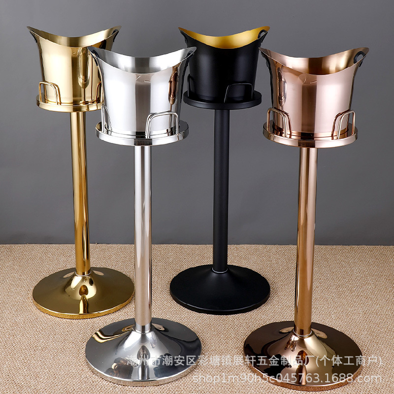 Large flared stainless steel ice bucket for beer, red wine, champagne, party bar large-capacity ice bucket
