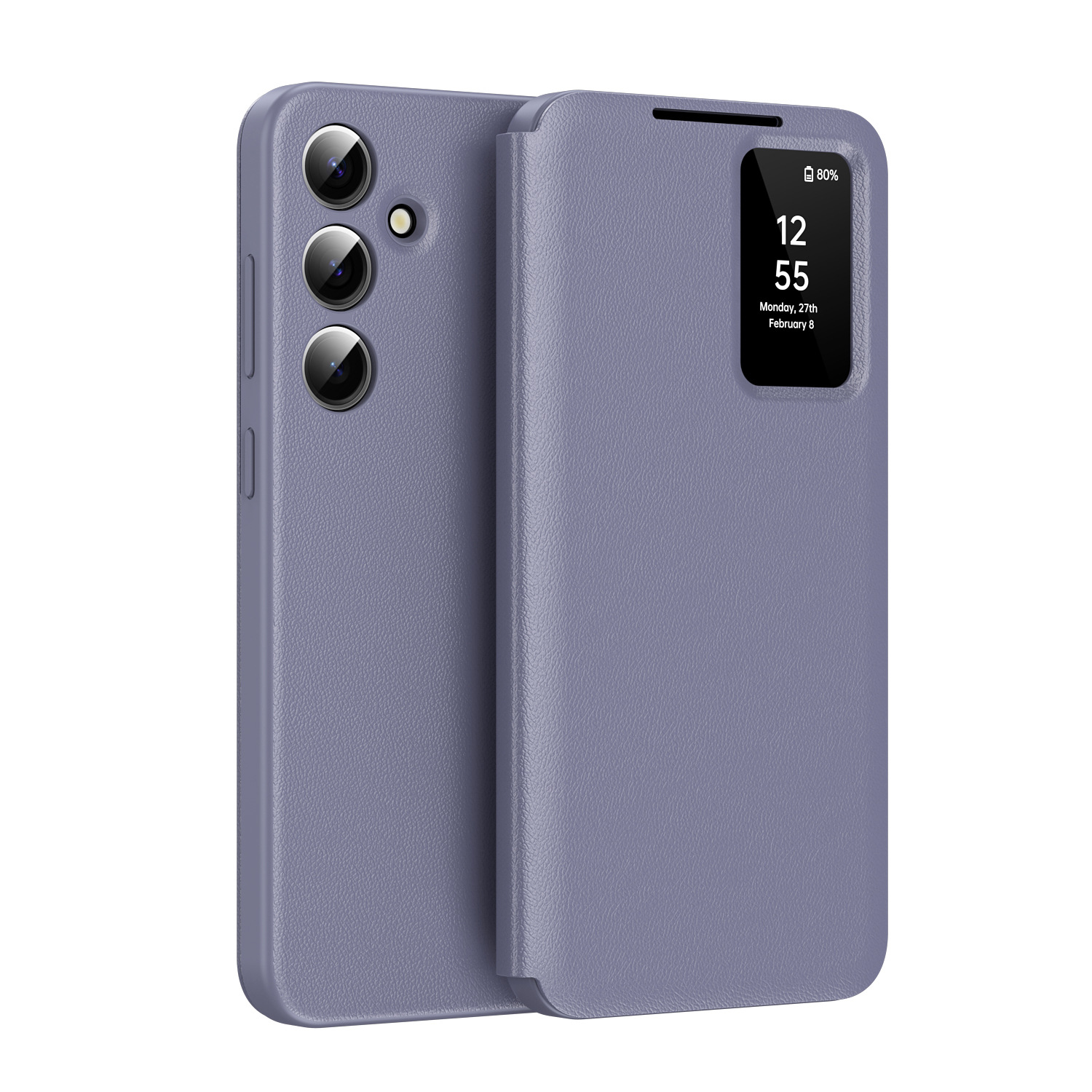 For Samsung S25Ultra Smart View Card Slot Leather Case S26Ultra Flip Cover Answer Phone Case