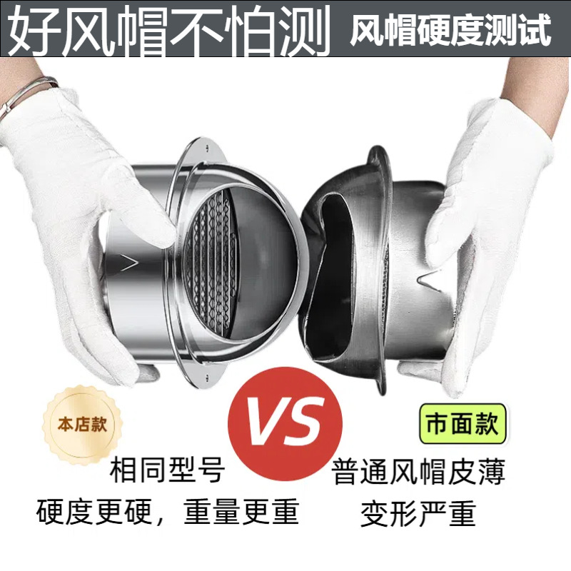 75 PVC exhaust vent windproof cover 110 stainless steel hood 160 outdoor air outlet 200 ventilation fresh air