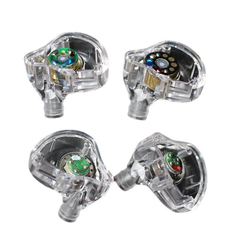 Transparent DIY Ear Shell 10MM One Dynamic One Balanced Armature HIFI Earphone Shell with 0.75 Female Socket