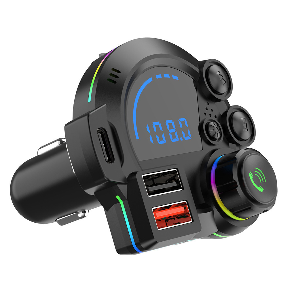 P22 Car Bluetooth MP3 Hands-free Calling New Car FM Transmitter QC3.0+PD20W Dual Fast Charge