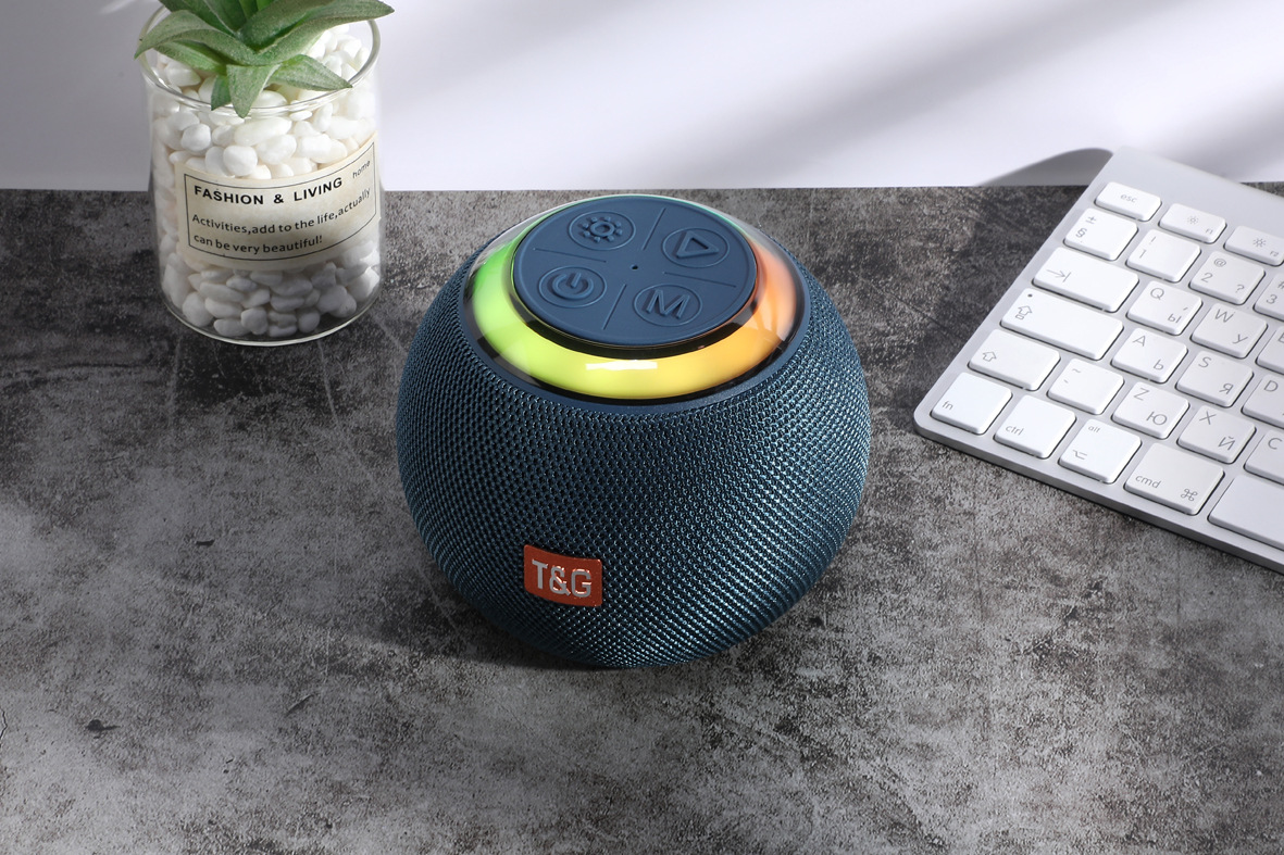 TG683 Bluetooth Speaker Round Colorful Light Card Slot U Disk Portable Large Horn Mini Subwoofer Sphere Speaker
