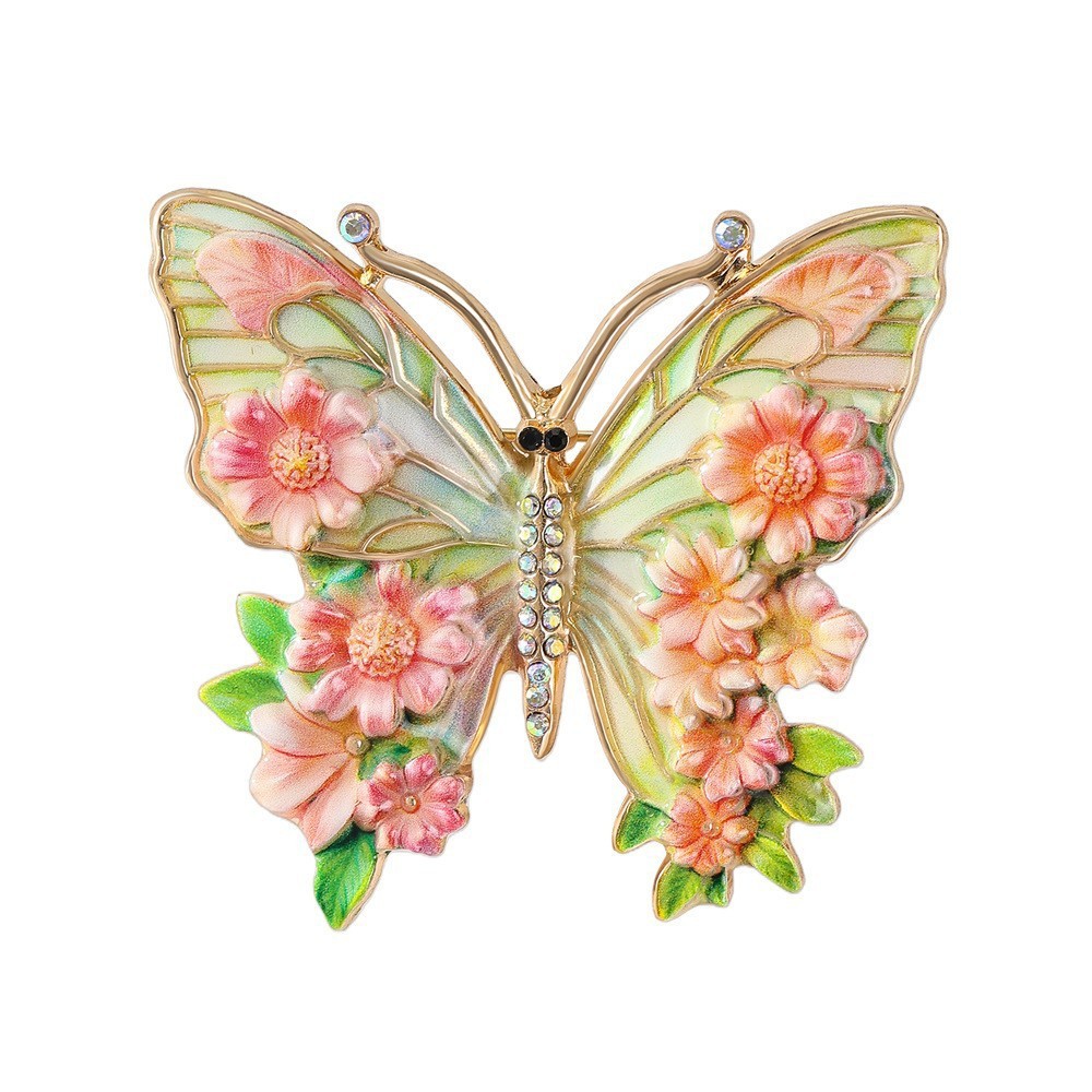 Crystal Rhinestone Butterfly Brooch Women Animal Insect Corsage Clothing Accessory Eco-Friendly Brooch