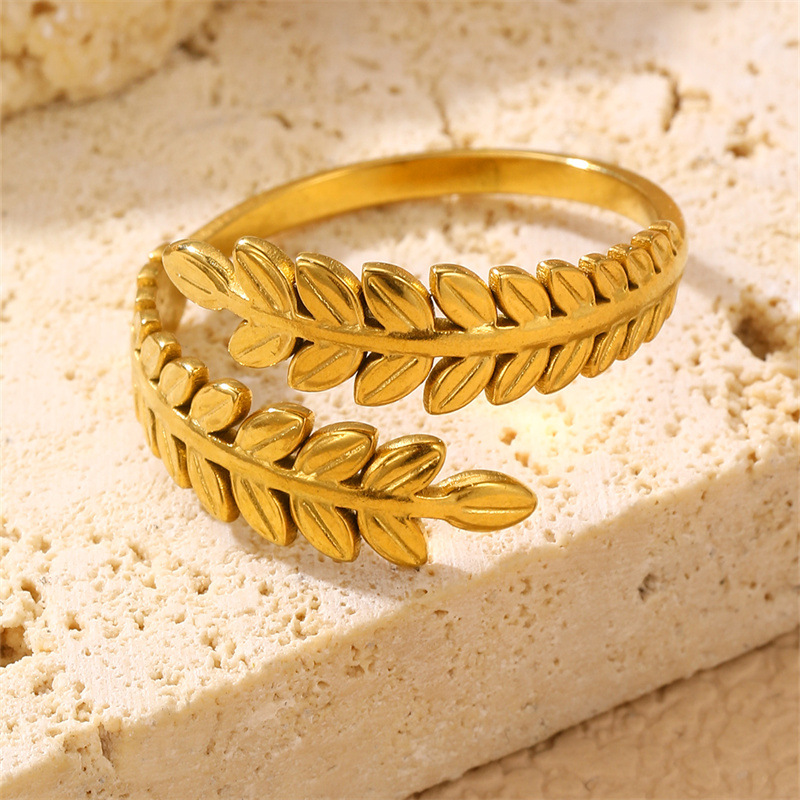 RZ0835 Geometric Metal Style Lava Line Women's Ring Irregular Polished Open Ring Set