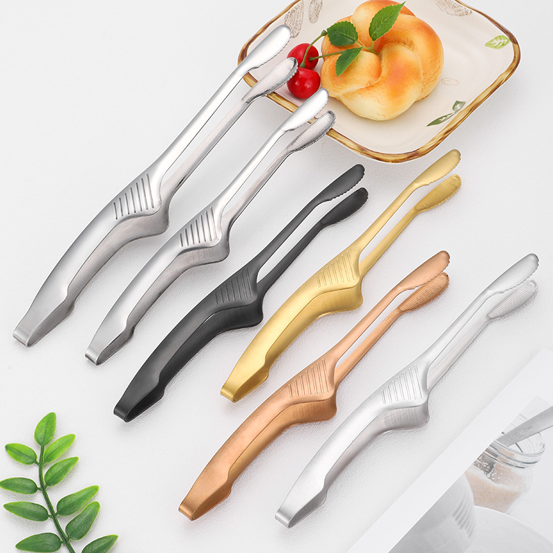 Stainless steel barbecue clip, Japanese-style serrated dual-purpose grill clip, one-piece forming, anti-slip, household kitchen supplies