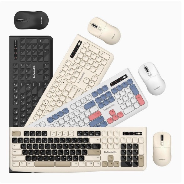 WK900 Wireless Keyboard Mouse Set Keyboard Mouse 2.4G Bluetooth Office Kit Dual Mode Dual Color Dual Spacebar Key