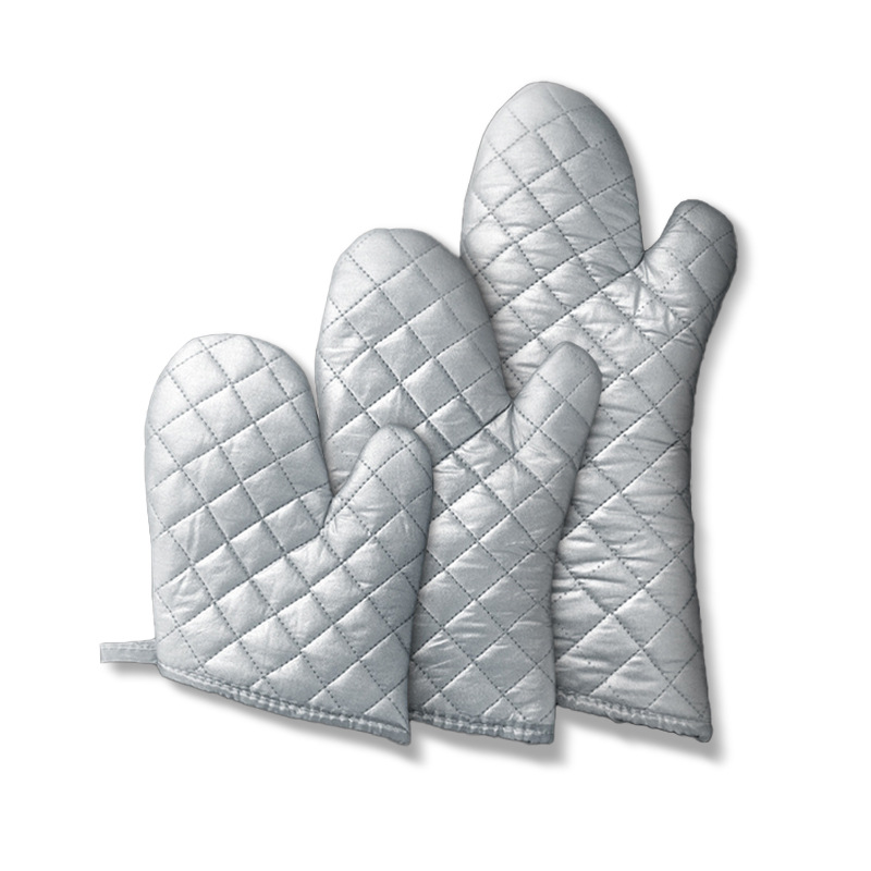Silver heat-resistant gloves insulated high temperature resistant baking special thickened microwave oven kitchen oven heat protection tool