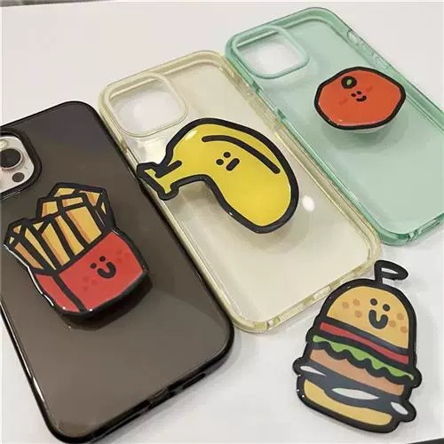 New Cartoon Phone Stand Banana Fries Resin Acrylic Phone Airbag Stand Custom Logo Digital