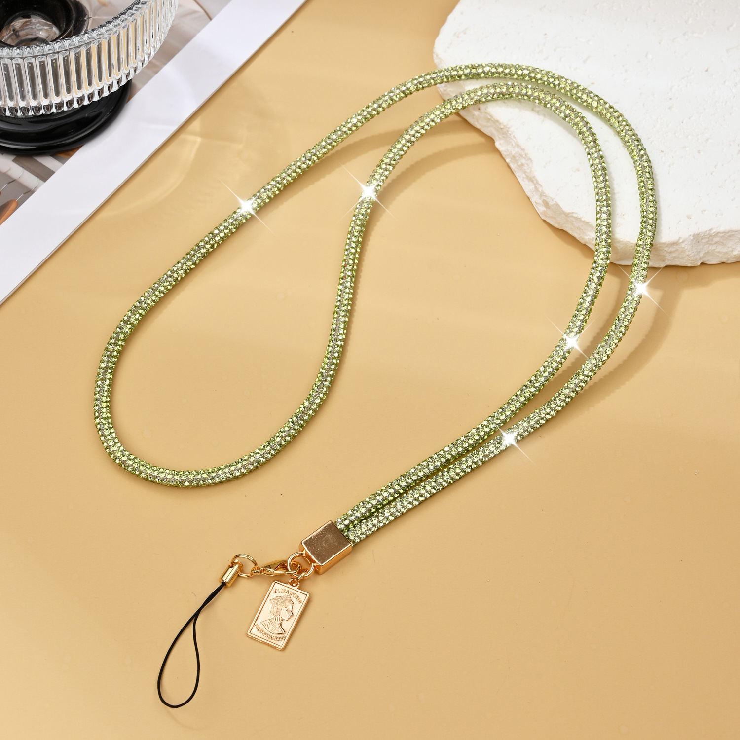 Phone lanyard luxury full rhinestone rhinestone phone chain neck long rhinestone chain women phone hang