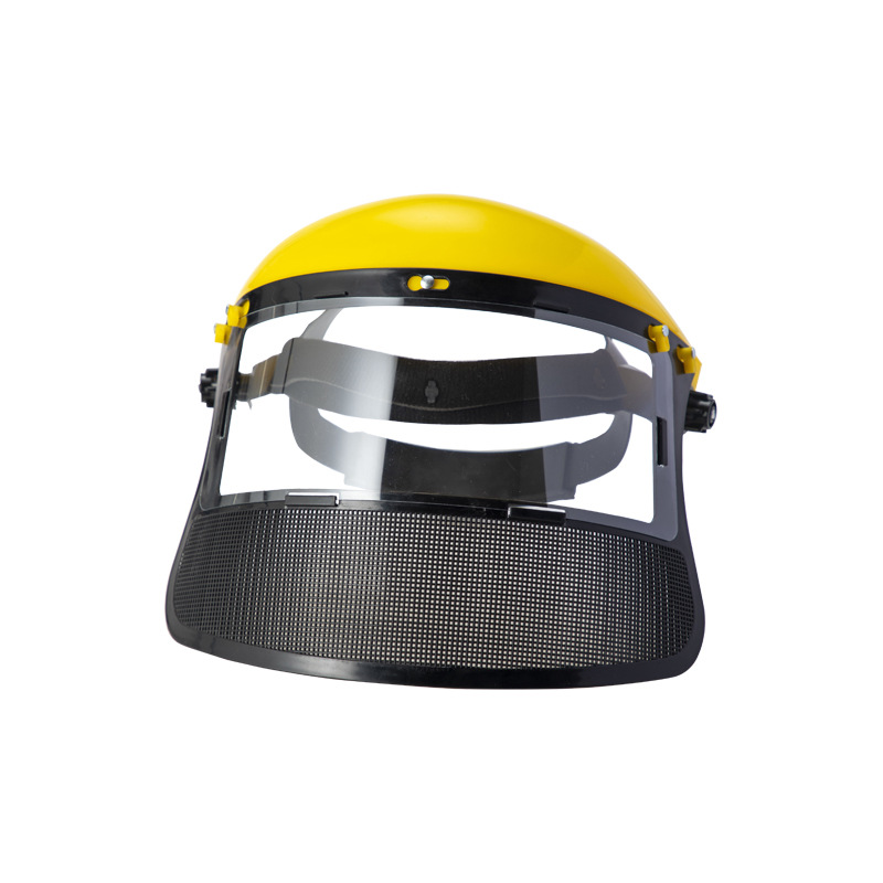 Garden protective grass cutting hat PVC two-in-one anti-splash steel mesh logging grass spraying pesticide cutting face shield