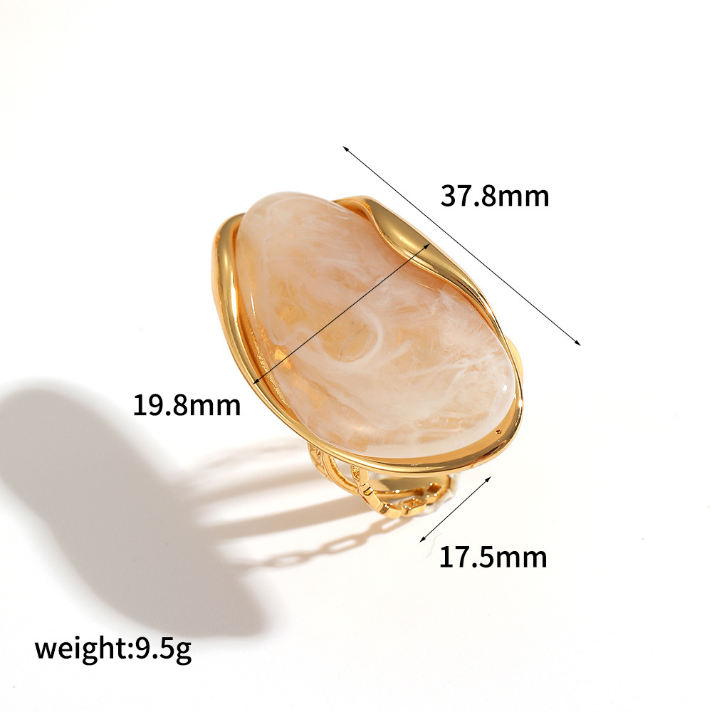 Irregular resin earrings women amber 18k gold stainless steel earrings ear jewelry