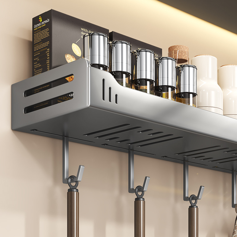 Kitchen storage rack multi-function wall-mounted seasoning rack