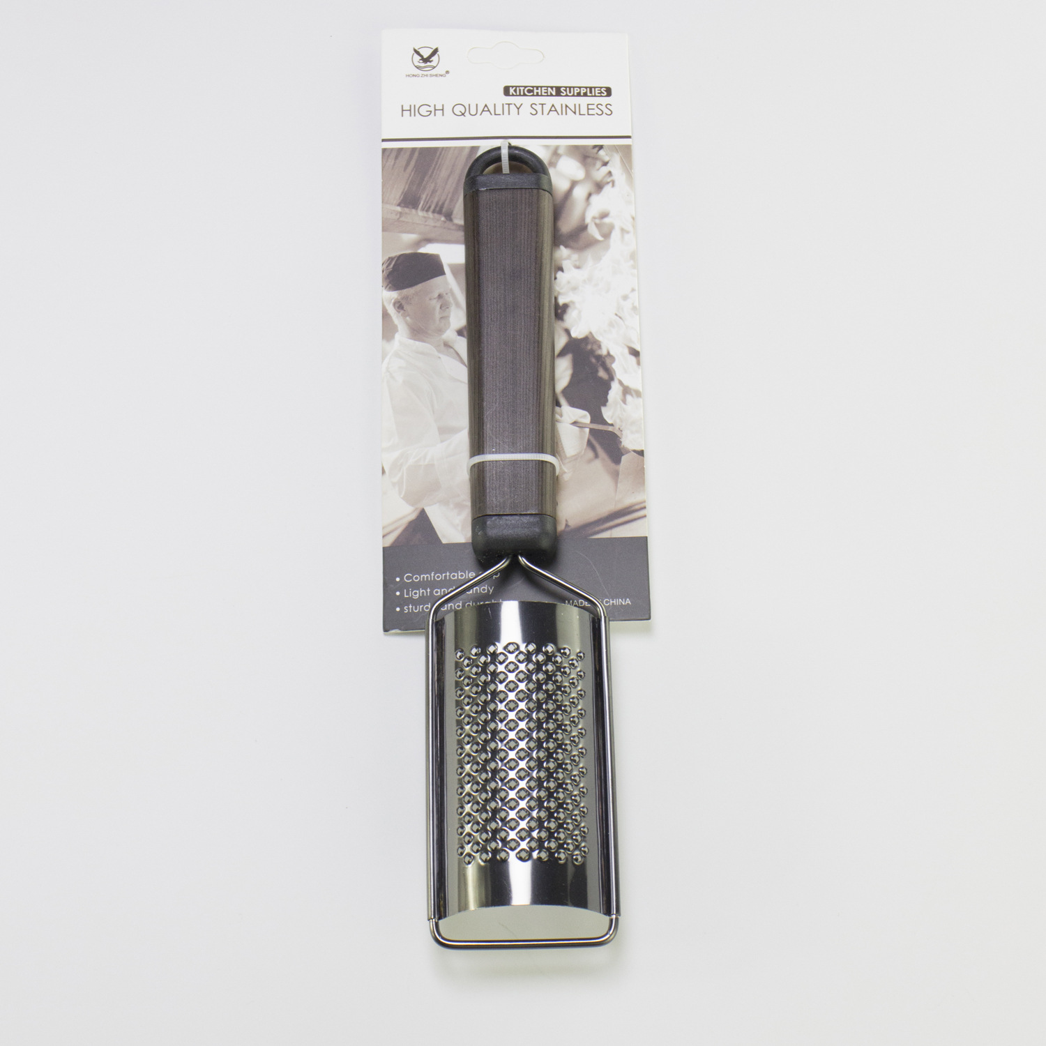 Small hole large hole dual-use stainless steel radish grater imitation wood grain handle household kitchen multifunctional fruit and vegetable grater shredder tool