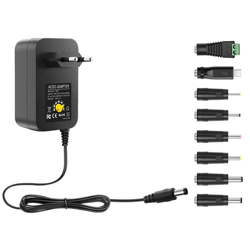 Power adapter 30W multi-function US standard charger 5V9V12V adjustable adapter high efficiency
