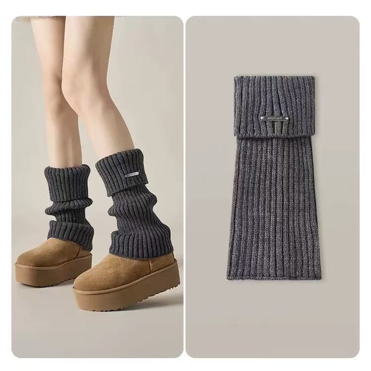 Knit Fine Yarn Leg Warmers Stacked Socks Autumn Winter Knit Foot Warmers Warm Cable Knit Sock Cuff Women's Socks