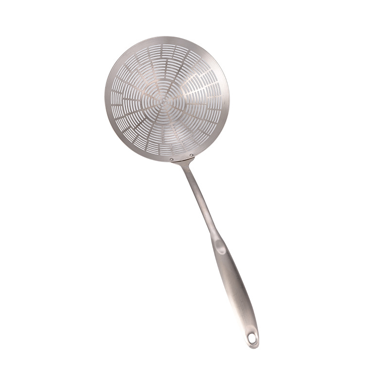 304 Zunya all-steel punched hole slotted spoon, stainless steel slotted spoon, thickened steel handle, large size, for hot pot, filter net