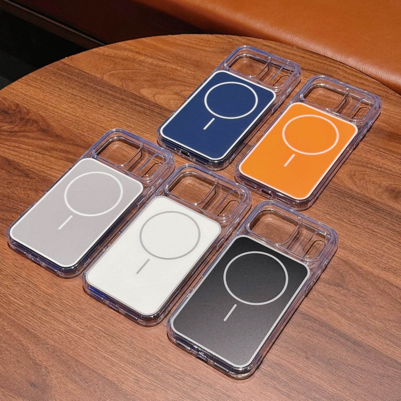 For iPhone 17 Pro Max Contrast Color Dual Layer Magnetic Phone Case Apple 16 Transparent Matte Leica Protective Case
