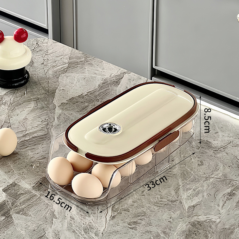 Egg Storage Box Side Door Storage Refrigerator Special Food Grade Rolling Egg Rack Fresh-Keeping Shelf Tray