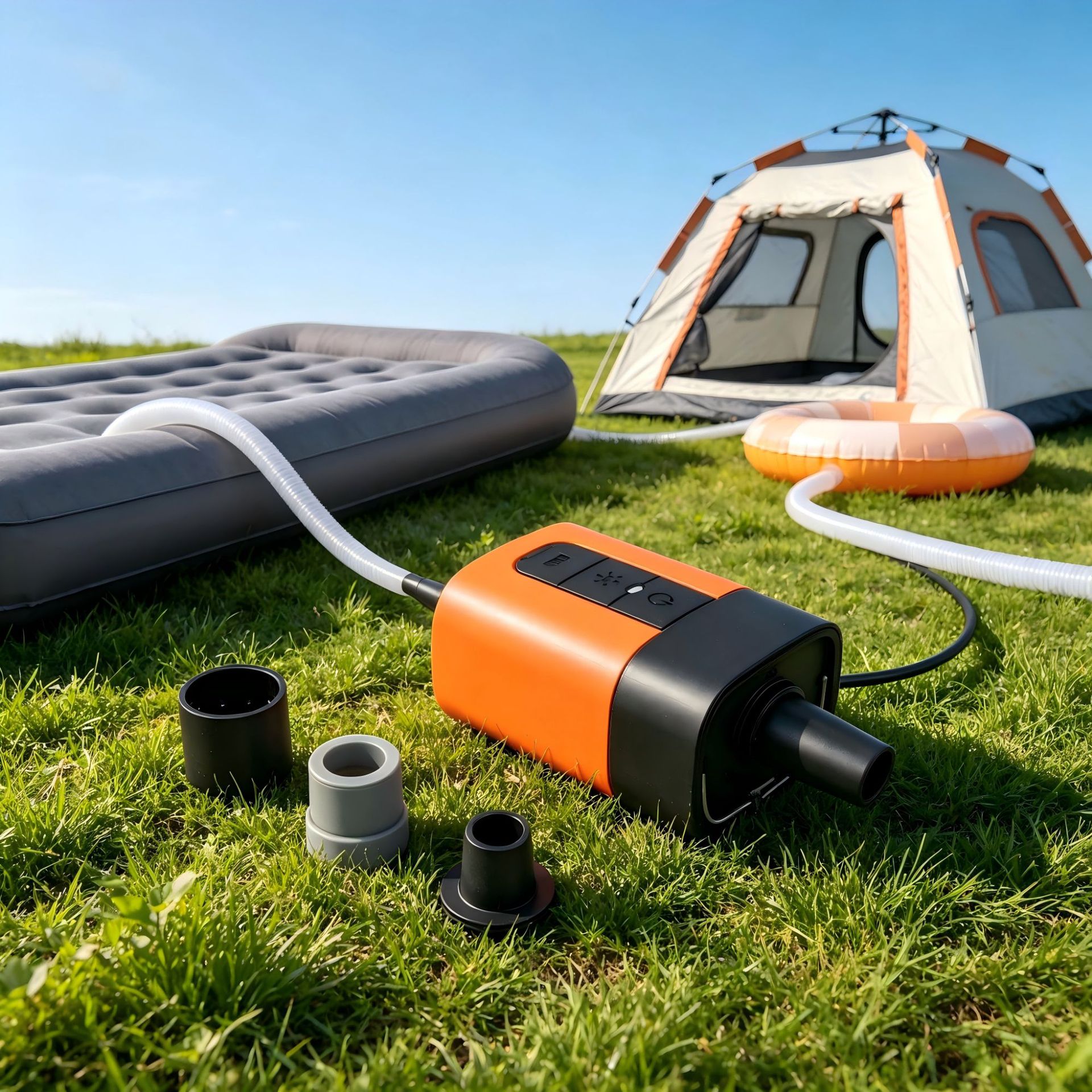 Wireless Outdoor Inflatable Pump Electric Mini Dual-Purpose Suction Inflatable Pump Outdoor SOS Emergency Signal Light