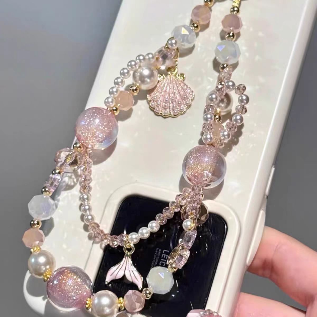 【Pink Star Chain】Summer Shell Bead Phone Chain Lanyard Keychain Bag Pendant