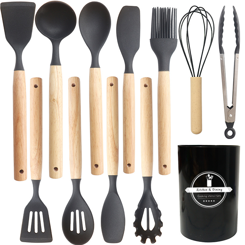 Silicone Kitchenware 12-Piece Set Non-Stick Silicone Spatula Food Grade Silicone Spatula Soup Spoon Set