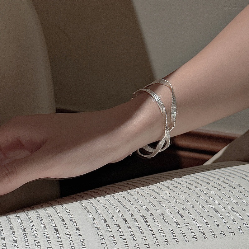 S925 sterling silver woven Italian flash bracelet jewelry