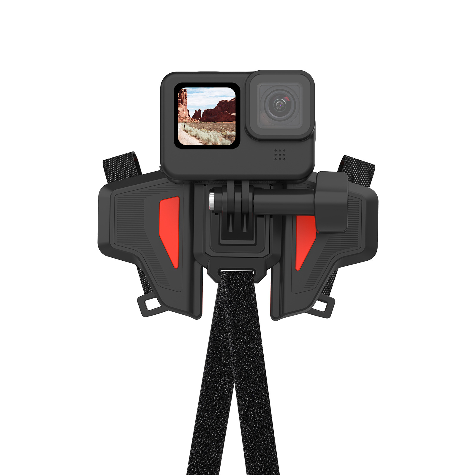 TELESIN Motorcycle Helmet Chin Strap Mount Moth Shape for GoPro13 DJI 5 Pro