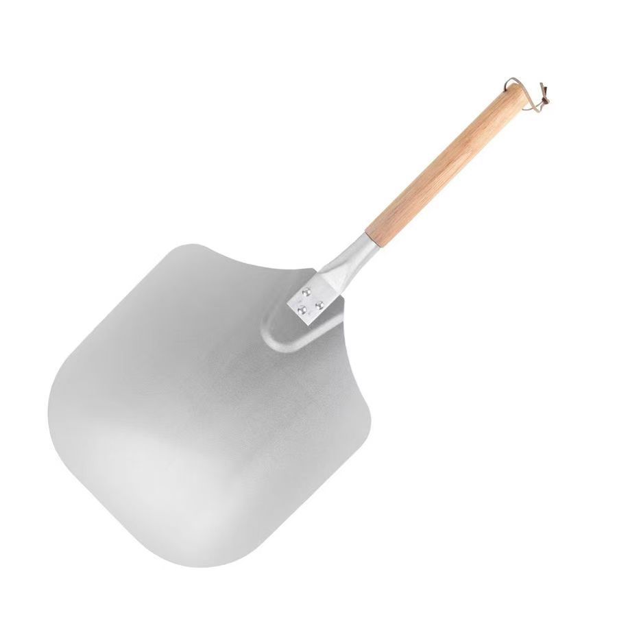 12-Inch Non-Oxidizing Aluminum Folding Pizza Peel Removable Oak Handle Cake Transfer Shovel Pizza Large Round Shovel Baking