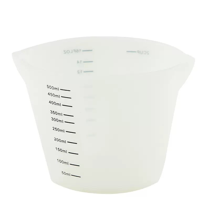 High temperature resistant silicone measuring cup 125ml 250ml liquid measuring cup set graduated measuring cup kitchen baking tool