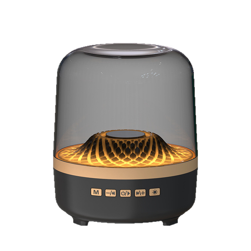 Black Gold RGB Light Portable Dual Battery Bluetooth Speaker Crystal Audio Shinco