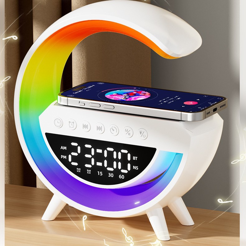 mini3401 mobile phone speaker Bluetooth small G3401 wireless charging Bluetooth speaker three-in-one alarm clock atmosphere light