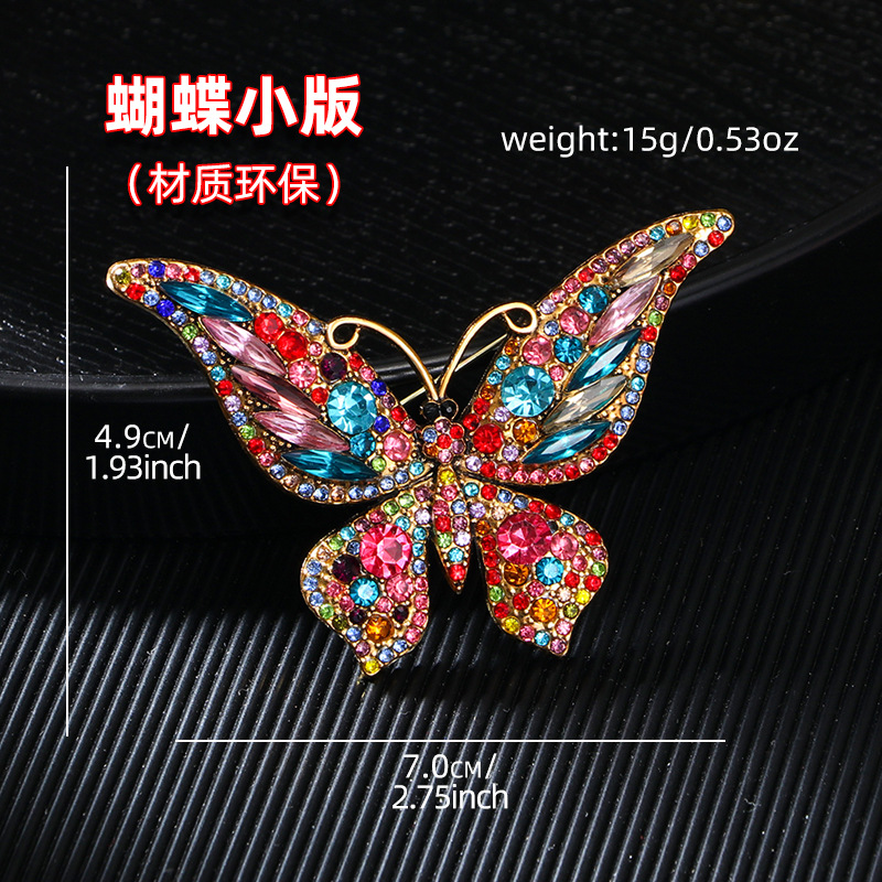 Crystal Rhinestone Butterfly Brooch Women Animal Insect Corsage Clothing Accessory Eco-Friendly Brooch