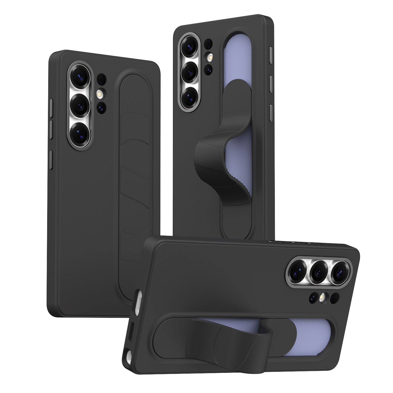 For Samsung S25Ultra Phone Case Elastic Smart Control Strap S26Ultra Bracket Full Coverage Anti-Fall Protective Case