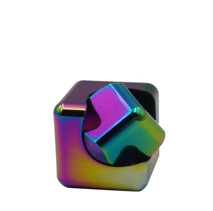 Colorful Metal Cube Finger Spinner Rotatable Detachable Finger Cube Leisure Pastime Toy Gift
