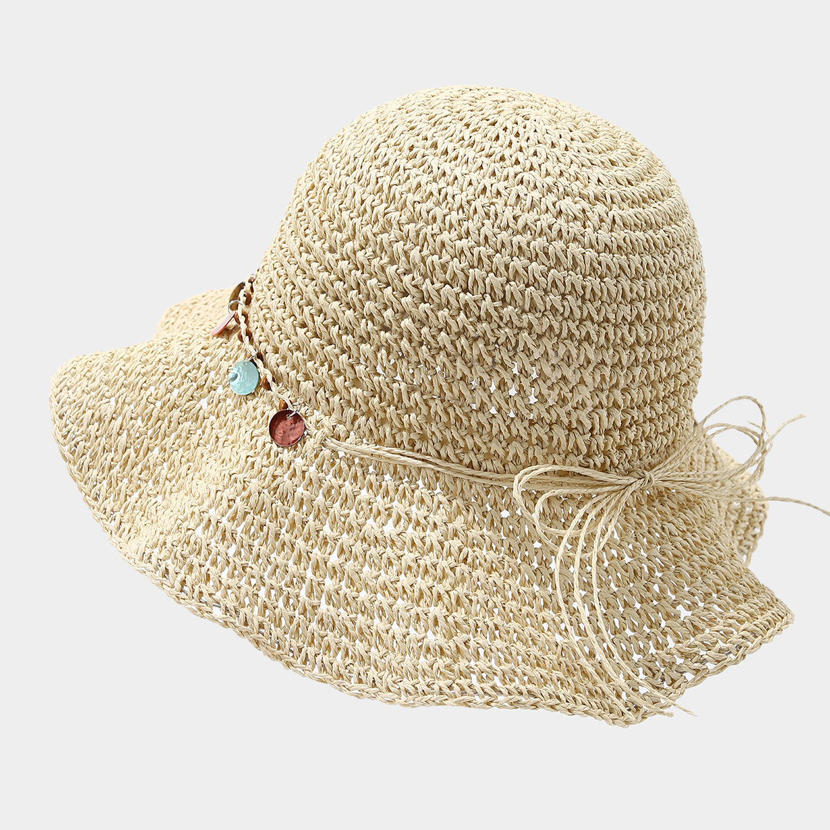 Crochet Straw Hat, Summer Hollow Sun Hat, Breathable and Non-Stuffy, Vacation Style Wide Brim Woven Straw Hat for Women, Beach Hat