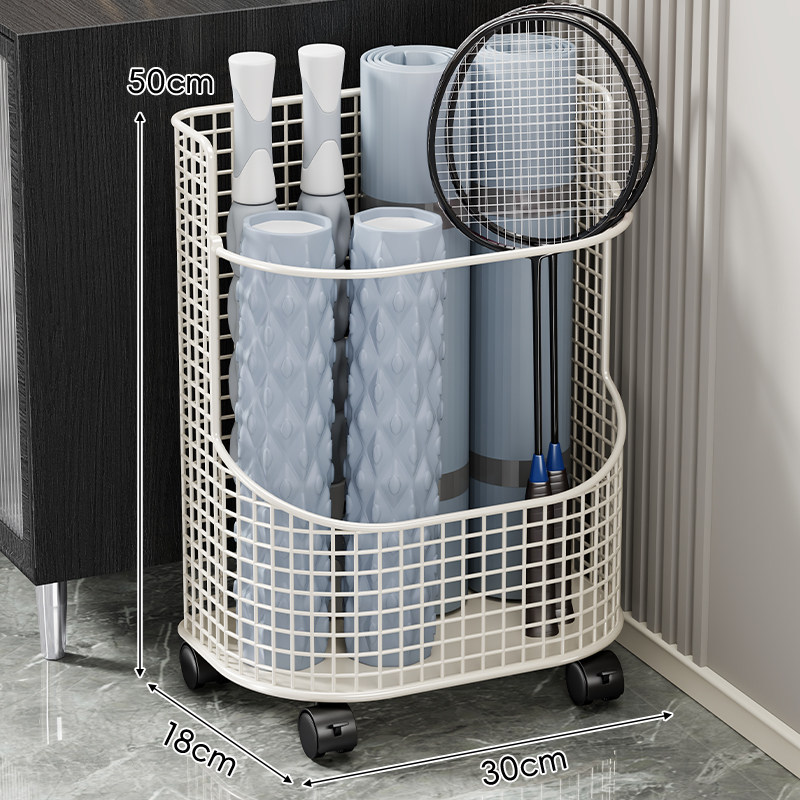 Cleaning Tool Storage Basket, Bathroom Storage Rack, Large Capacity Floor-standing Mop Broom Tool Storage