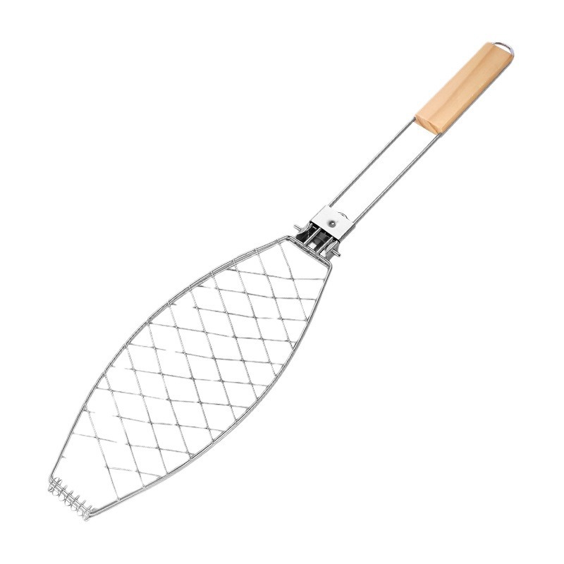 Grilled fish clip, detachable bbq grill net, household multifunctional burger clip, grilled fish clip, heat-resistant barbecue clip tool, thickened