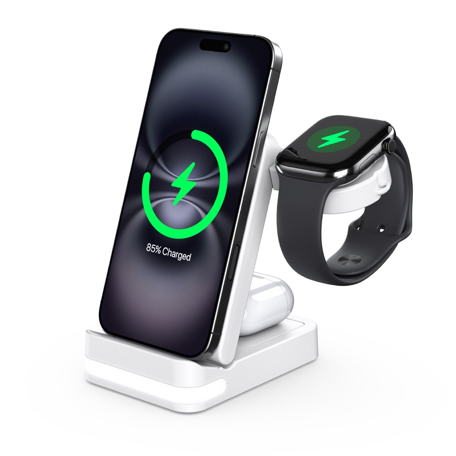 New Product for Huawei Apple Samsung Phone Watch Earphone 3-in-1 Foldable Wireless Charger