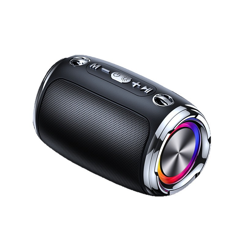 Outdoor Bluetooth speaker small steel cannon ultra heavy bass RGB colorful portable speaker