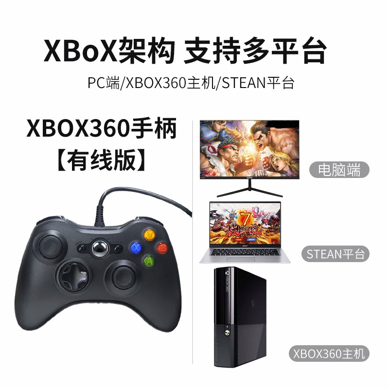 x360 PC controller computer version notebook steam wired TV BOX NBA Black Myth vibration game controller