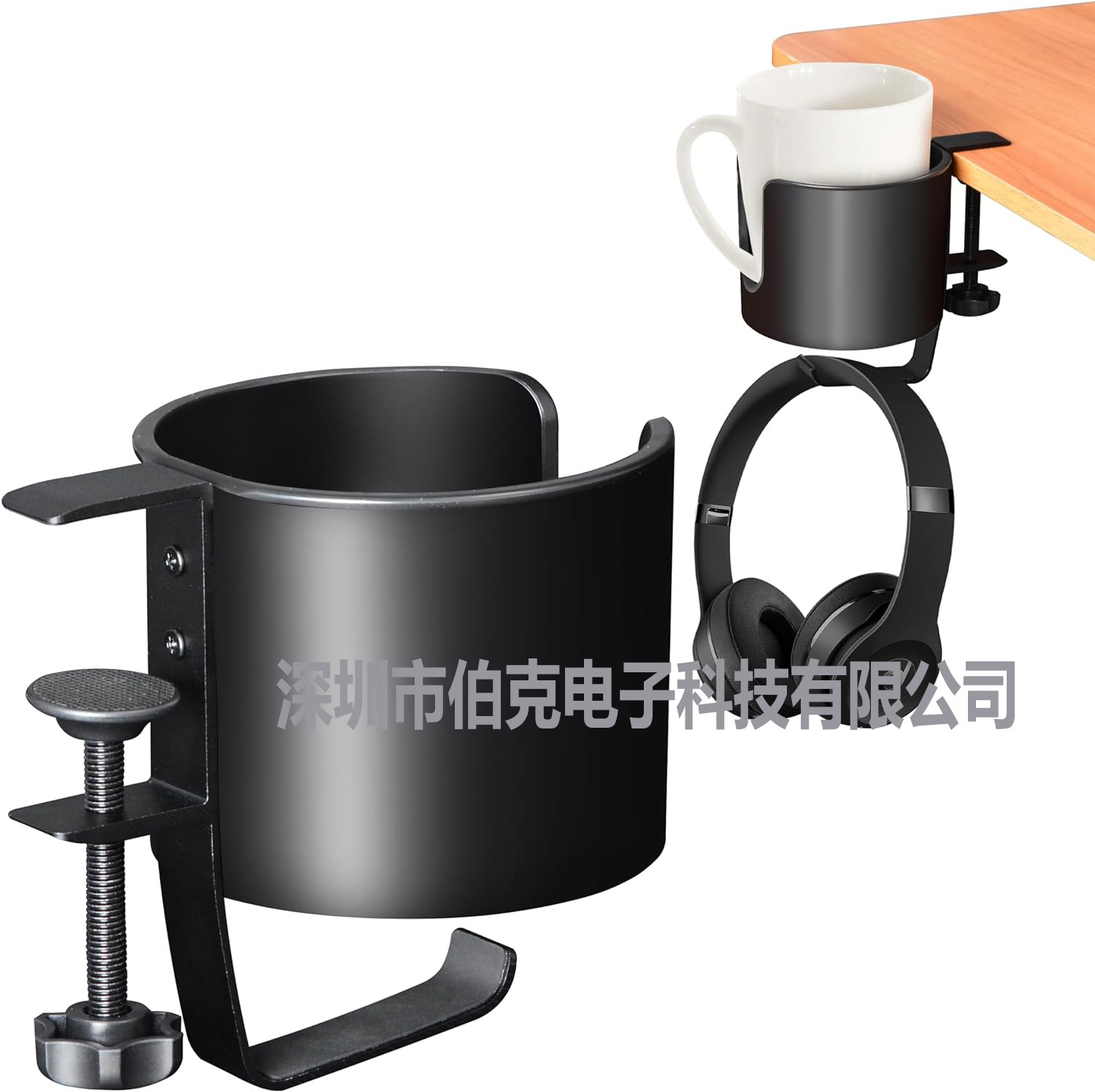 Desk edge cup holder hook headphone stand 10cm desktop water cup holder umbrella hook stand private mold