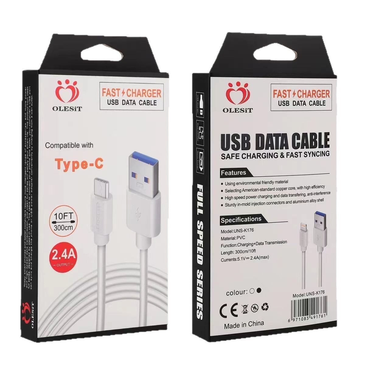 Matte cable 1m 2m 3m data cable for Apple V8 Huawei Android TYPE-C phone fast charging cable