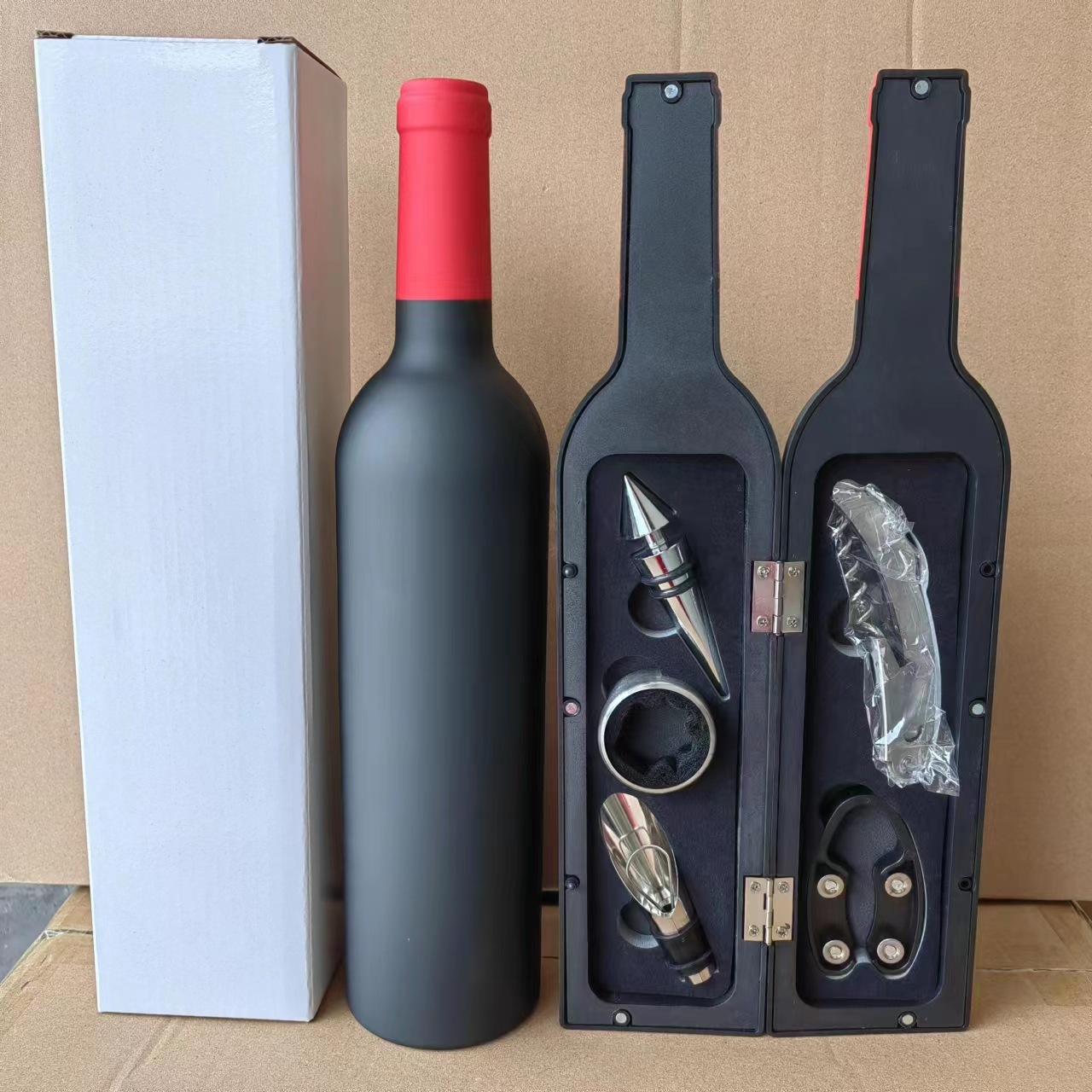 Red Wine Tool Red Head Matte Bright Large Wine Bottle Five-Piece Set Red Wine Tool Box Opener Wine