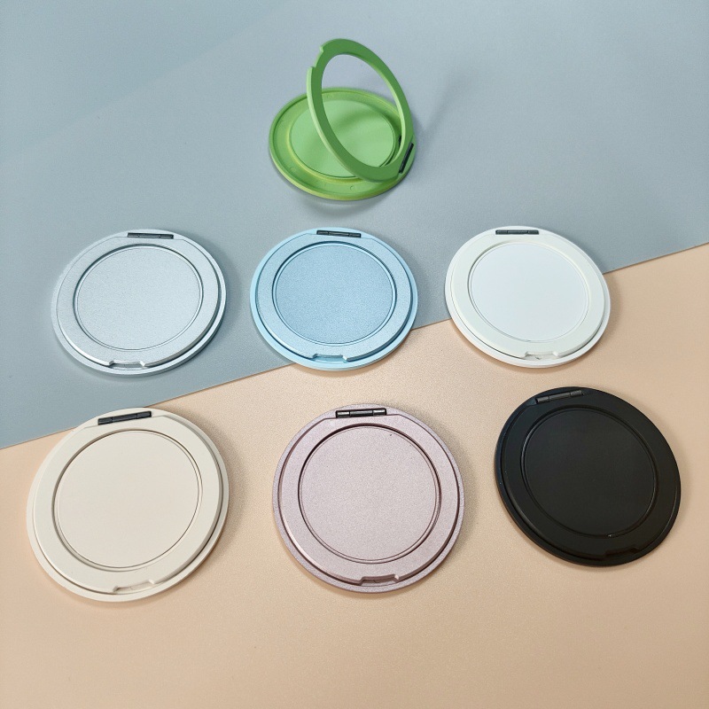 Thin Ring Stand 360 Degree Round Turntable Rotating Hinge Lazy Stand LOGO Pattern Adhesive Phone Stand